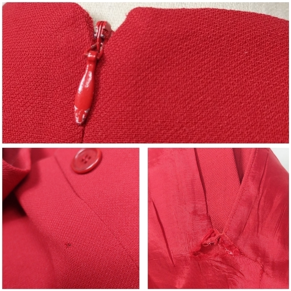 Ann Taylor Red Wool Sleeveless Dress & Jacket 4 - Picture 8 of 8